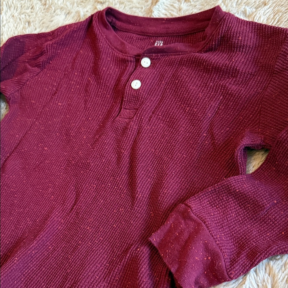 GAP Maroon Kids Long Sleeve Henley 4t - Picture 3 of 4